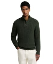 Men's Barbour Essentials Fleck Half Zip Jumper - Olive