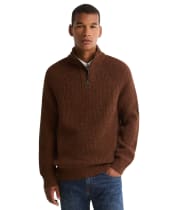 Men's Barbour Essentials Fleck Half Zip Jumper - Bracken