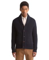 Men's Barbour Hartland Knitted Shawl Neck Cardigan - Navy