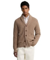 Men's Barbour Hartland Knitted Shawl Neck Cardigan - Stone