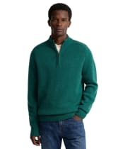 Men's Barbour Newtown Half Zip Knitted Jumper - Green
