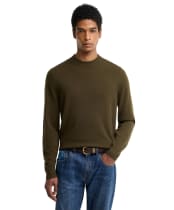 Men's Barbour Pure Cashmere Sweater - Olive