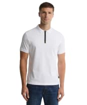 Men's Barbour Stately Zip Polo Shirt - White