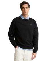 Men's Barbour International Essential Crew Neck Sweatshirt - Black / Pewter