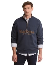 Men's Barbour Fosse Half Zip Sweatshirt - Navy