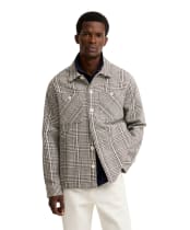 Men's Barbour Alderney Houndstooth Overshirt - Whisper White