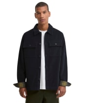 Men's Barbour Tartan Trimmed Cord Overshirt - Navy