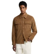 Men's Barbour Tartan Trimmed Cord Overshirt - Sandstone