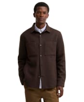 Men's Barbour Marltown Tailored Wool Blend Overshirt - Dark Oak