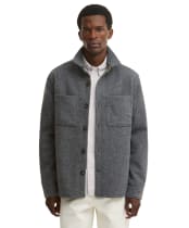 Men's Barbour Marltown Tailored Wool Blend Overshirt - Dark Grey Marl