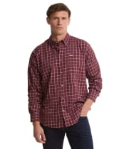 Men's Barbour Bank Check Shirt - Dark Bordeaux