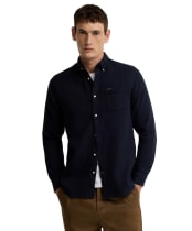 Men's Barbour Buckley Tailored Herringbone Shirt - Navy