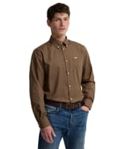 Men's Barbour Barnard Thermo Weave Regular Fit Checked Shirt - Olive