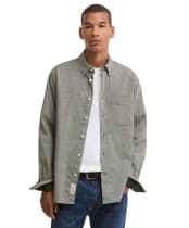 Men's Barbour Nevis Authentic Textured Shirt - Forest Marl