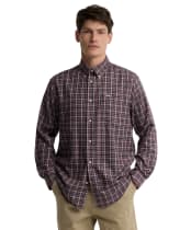 Men's Barbour Dishford Thermo Weave Regular Fit Checked Shirt - Dark Bordeaux