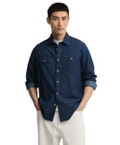 Men's Barbour International Dufton Chambray Shirt - Dark Indigo
