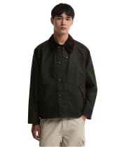 Men's Barbour Oversized Transport Waxed Jacket - Dark Brown