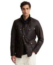 Men's Barbour International Tourer Duke Waxed Jacket - Dark Brown