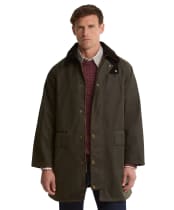 Men's Barbour Country Waxed Mac Jacket - Fern