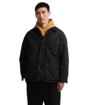 Men's Barbour International Brake Line Waxed Jacket - Black