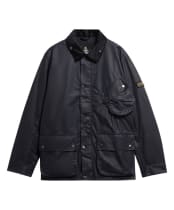 Men's Barbour International Brake Line Waxed Jacket - Nautical Navy