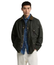 Men's Barbour International Brake Line Waxed Jacket - Fern
