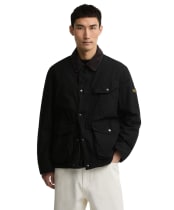 Men's Barbour International Winter Drifter Washed Waxed Jacket - Black