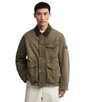 Men's Barbour International Winter Drifter Washed Waxed Jacket - Olive Night