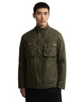 Men's Barbour International Winter Merton Waxed Jacket - Olive Night