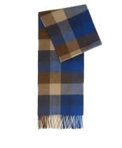 Barbour Large Tattersall Lambswool Scarf - Navy Mix