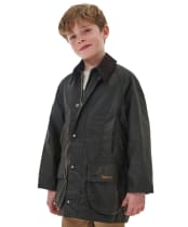  Boy's Barbour Classic Beaufort Waxed Jacket, 2-9yrs - New Olive
