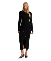 Women's Barbour International Molina Knitted Midi Dress - Black