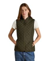 Women's Joules Minx Diamond Showerproof Quilt Gilet - Rosemary Green