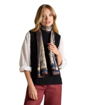Women's Joules Windsor Silk Scarf - Navy / Neutral Equestrian
