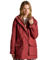 Women's Joules Portwell Waterproof Raincoat - Rust