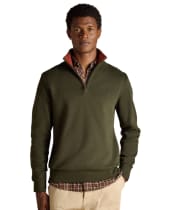 Men's Joules Alistair French Ribbed 1/4 Zip Sweatshirt - New Green