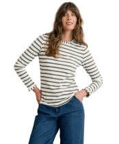 Women's Lily & Me Marnie Stripe Top - Olive / Ecru