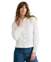 Women's Lily & Me Bracken Abstract Bloom Embroidered Shirt - White