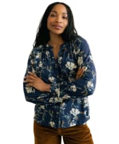 Women's Lily & Me River Botanical Study Blouse - Navy