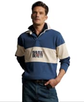 Men's R.M. Williams Heritage Rugby Shirt - Mid Blue