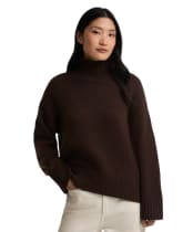 Women's Barbour Woodhouse Cashmere Blend Funnel Neck Knitted Jumper - Rustic