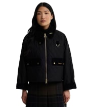 Women's Barbour Icons Quilted Spey Waxed Jacket - Black