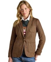  Women's Joules Albury Herringbone Jersey Blazer - Check