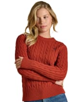 Women's Joules Classic Cable Knit Jumper - Burnt Orange