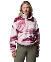 Women's Columbia Helvetia™ II Printed Cropped Half Snap Fleece - Antique Mauve / Summits