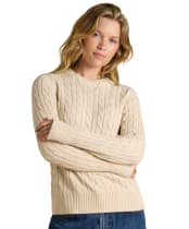 Women's Joules Classic Cable Knit Jumper - Oatmeal