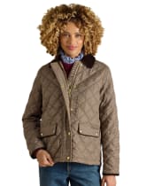 Women's Joules Harrogate Showerproof Quilted Jacket - Check