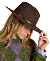 Women's Joules Grove Wool Fedora - Chocolate Brown