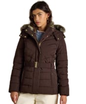 Women's Joules Aspen Showerproof Jacket - Chocolate Brown