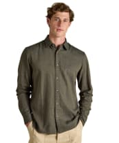Men's Joules Herringbone Linen, Classic Fit Shirt - Khaki Green